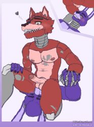 2022 absurd_res anal anal_sex animatronic anthro anthrofied ass bara bonnie_(fnaf) claw embarrassed five_nights_at_freddy's fox foxy_(fnaf) furry furry_only gay hi_res holding_hands humanoid_genitalia humanoid_penis male male/male male_only mammal pirate platinum_lust purple_fur rabbit red_fur scottgames simple_background simple_coloring simple_shading sitting sitting_on_face sitting_on_person spread_legs spreading