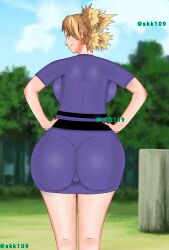 1girls ass ass_in_dress backboob big_ass big_breasts blonde_hair boruto:_naruto_next_generations bubble_ass bubble_butt dress_inside_ass feet_out_of_frame female female_only from_behind hands_on_hips kimono legs_together long_hair looking_at_viewer looking_back milf nail_polish naruto naruto_(series) outdoors presenting presenting_ass presenting_hindquarters quad_tails round_ass short_kimono skk109 smile solo solo_focus teal_eyes temari tied_hair