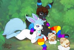 1cuntboy absurd_res black_body cuntboy cuntboy/cuntboy duo eeveelution egg_in_pussy egg_laying feral generation_2_pokemon generation_6_pokemon genitals hi_res intersex milk_the_sylveon_(toxicmilkyx) nintendo outside plateon_blueneon_(character) pokémon_(species) pokemon pussy sylveon toxicmilkyx umbreon video_games white_body