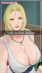 1girls 2d 2d_animation animated animated_gif big_breasts blonde_hair breasts brown_eyes busty cleavage clothed female female_only forehead_jewel forehead_mark gif imminent_sex jewelry large_breasts long_hair mature mature_female milf naruto naruto_(series) naruto_shippuden raikage_art snapchat solo solo_female tsunade