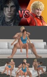 3d anal anal_sex blue_shirt bob_(tekken) fat_man feet grabbing lara_croft lara_croft_(survivor) legs orgasm rape tekken toes tomb_raider xnalara xps