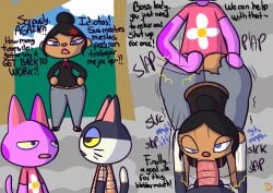 2022 :>= ambiguous_penetration angry animal_crossing ass bob_(animal_crossing) double_penetration fellatio female forced_oral instant_loss_2koma irrumatio klutzatdusk nintendo oral penis punchy_(animal_crossing) ripped_clothing spanking villager_(animal_crossing)