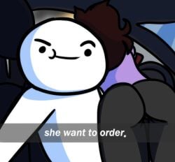 ass ass_focus bent_over bubble_butt car clothing female he_wants_to_order inside_car jaiden jaiden_animations leaning_over legwear meme mob_face selfie she_wants_to_order snapchat thigh_gap yoga_pants youtube