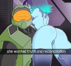 1boy 1girls 2d artificial_intelligence ass ass_focus b-intend big_ass canon_couple cortana cortana_v2 cute exposed_ass female female_focus funny halo_(game) halo_(series) he_wants_to_order hologram lanhar_vids male_spartan_(halo) master_chief meme meme_reference nude nude_female round_ass selfie short_hair slim_girl spartan_(halo) spartan_ii_(halo) thick_thighs thin_female wholesome