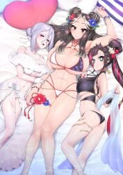 1girls 3girls :o artist_name artist_signature artist_website beach big_ass big_breasts bikini breast_grab breasts brown_fur brown_hair different_sized_breasts female female_focus female_only full_body genderswap_(mtf) huge_breasts jack_the_ripper kimono looking_at_viewer multiple_girls qin_shi_huang_(shuumatsu_no_valkyrie) raiden_tameemon_(shuumatsu_no_valkyrie) rule_63 seductive shuumatsu_no_valkyrie solo solo_female solo_focus tagme tenpura_(artist) tenpura_(tenpura621)