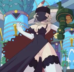 1girls animated big_breasts black_dahlia dress flashing flashing_pussy huge_breasts loop mask no_panties no_sound obscured_face pussy quantumcoffee22 shorter_than_10_seconds shorter_than_30_seconds skullgirls solo thighhighs unseen_female_face video