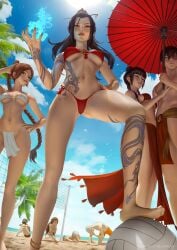 3boys 5girls aang air_nomad airbender_tattoo alternate_version_available areolae avatar_legends avatar_the_last_airbender azula beach bikini black_hair breasts brother_and_sister brown_eyes brown_hair clothed_male defeated earth_kingdom female fire fire_nation firebending highres katara light-skinned_female light_skin long_hair looking_at_viewer mai_(avatar) male medium_breasts multiple_girls navel nickelodeon nipples nonbender parasol ponytail pussy realistic royalty scar siblings sokka swimsuit tattoo the_avatar toph_bei_fong ty_lee victory volleyball water_tribe yellow_eyes zarory zuko