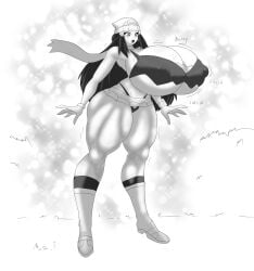 big_breasts bimbo bimbofication black_and_white breasts dawn_(pokemon) female female_only game_freak gigantic_breasts hips huge_breasts huge_hips huge_thighs hyper_breasts large_breasts marcormen massive_breasts pokemon pokemon_dppt solo solo_female solo_focus suprised thick_thighs thighs wide_hips