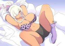 big_breasts gatocartoon lionne_(oc) pose spread_legs tomboy tummy