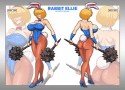 alternate_version_available ass back_view big_ass big_breasts blonde_hair bowtie bunny_costume bunny_ears bunny_girl bunny_suit bunnygirl bunnysuit cleavage collar covered_eyes fake_rabbit_ears fake_rabbit_tail female female_only final_fuck front_view high_heels large_ass large_breasts mace rabbit_ears rabbit_ellie_(final_fuck) rabbit_tail sano-br short_hair shoulders sleeves thighs tight_clothing tights