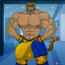 balls bandai_namco bara big_balls big_bulge big_penis bulge gay jaguar kappax king_(tekken) male male_only mask masked muscles muscular penis solo solo_male tekken wrestler