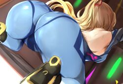 1girls 2022 ass backboob blonde_hair breasts female female_only hips huge_ass large_breasts long_hair long_ponytail metroid nintendo ponytail samus_aran slim_waist thick_thighs thighs tight_clothing tomas_(kaosu22) wide_hips zero_suit zero_suit_samus