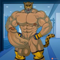 balls bandai_namco bara big_balls big_penis boner erection gay jaguar kappax king_(tekken) male male_only mask masked muscles muscular penis solo solo_male tekken wrestler