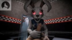 3d animated anthro costume duo female five_nights_at_freddy's foxy_(fnaf) gentle handjob human luciamaribela machine male male/female mammal masturbation rabbit rabbit_costume rabbit_ears red_eyes robot scottgames sensual vanny_(fnaf) video_games