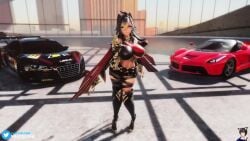 1girls 3d animated audi audi_r8 bouncing_breasts corvette dancing dehya_(genshin_impact) female female_only ferrari ferrari_laferrari genshin_impact grin large_breasts long_hair mp4 mrjinsenpai music solo solo_female sound swinging_hips thick_thighs two_tone_hair video