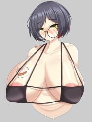 1girls big_breasts bikini breasts busty curvaceous curvy curvy_body curvy_female curvy_figure eyepatch_bikini female freckles glasses huge_breasts johnjohnw23 large_breasts original original_character qilook round_glasses short_hair voluptuous