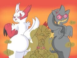 ambiguous/ambiguous/female ambiguous_gender angry banette blush fart fart_cloud fart_fetish fart_sniffing farting farting_in_face feline female ghost nintendo pokémon_(species) pokemon pokemon_(species) pokemon_trainer umbrecrazy zangoose