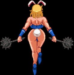 ass back back_muscles back_view big_ass big_breasts blonde_hair bunny_costume bunny_ears bunny_girl bunny_suit bunnygirl bunnysuit collar fake_rabbit_ears fake_rabbit_tail female female_only final_fuck high_heels large_ass large_breasts mace nonki pixel_art rabbit_ears rabbit_ellie_(final_fuck) rabbit_tail short_hair shoulders sideboob sleeves sprite thighs tight_clothing tights