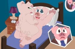 anthro ass balls belly big_butt blue_eyes blush bodily_fluids breasts cellulite clothing cum digital_media_(artwork) domestic_pig duo erection female female_penetrated genital_fluids genitals group gunter_(sing) hi_res illumination_entertainment infidelity male male/female male_penetrating male_penetrating_female mammal mature_female nipples nude open_mouth overweight overweight_male penetration penis pussy rosita_(sing) sex simple_background sing_(movie) size_difference smile suid suina sus_(pig) tongue vaginal_penetration