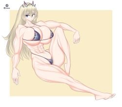 1girls abs ass barghest_(gawain)_(fate) big_ass big_breasts big_butt breasts fate/grand_order fate_(series) heterochromia muscular_female onaeane thick_thighs