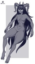 ass big_ass big_butt black_and_white black_hair female female_only onaeane the_binding_of_isaac the_siren_(the_binding_of_isaac) thick_thighs