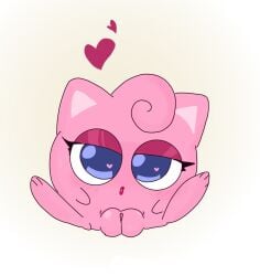 big_eyes blushed cat_ears errorplush heart jigglypuff lipstick looking_at_viewer makeup pokemon pokemon_(species) puffy_pussy pussy seductive waddling_head