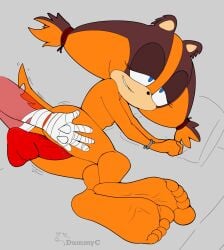 badger barefoot dummycervine echidna feet female hi_res humanoid_feet knuckles_the_echidna male mammal monotreme mustelid musteline sega sex soles sonic_(series) sonic_boom sonic_the_hedgehog_(series) sticks_the_badger sticks_the_jungle_badger toes