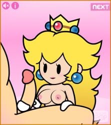 1boy 1girls animated breasts crown elbow_gloves female gif gloved_handjob gloves handjob handjob_with_gloves light-skinned_male long_gloves male mario_(series) mob_face naked nintendo nude paper_mario paper_peach peachypop34 princess_peach smile tagme white_elbow_gloves white_gloves white_long_gloves