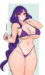 1girls big_breasts breasts genshin_impact hi_res highres hips kuromaruart long_hair purple_eyes purple_hair raiden_shogun thick_thighs tied_hair wide_hips