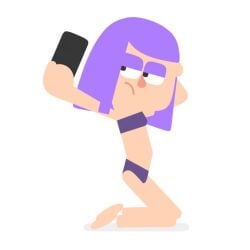 1girls accurate_art_style animated camsad duolingo emo emo_girl eyeshadow female hexanne lily_(duolingo) looking_at_phone looking_at_self loop no_outlines pose posing selfie solo_female solo_focus tagme video