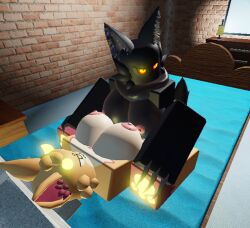 2girls 3d artist_request fashui_(kaiju_paradise) female female_only furry gootraxian kaiju_paradise panther_(kaiju_paradise) roblox roblox_game source_request tagme yuri