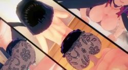 1boy 1girls 3d animated bent_over big_ass big_breasts big_thighs black_hair choker date_a_live female from_behind itsuka_shido male mp4 nipples no_sound partially_clothed pintanick ribbon tagme tokisaki_kurumi video