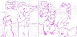 anon big_belly bloated_belly comic digestion eevee fox furry imminent_vore pingthehungryfox pokémon_(species) pokemon pokemon_(species) pokemon_daycare sketch tagme vore zorua