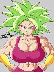 1girls 2022 abs angry bare_arms bare_midriff bare_navel bare_shoulders biceps big_muscles blue_eyes breast_press breasts clothing dialogue dragon_ball dragon_ball_super earrings exposed_midriff exposed_navel female_saiyan fusion green_eyebrows green_hair huge_breasts kefla legendary_super_saiyan lewdyartz midriff muscle muscle_tone musclegut muscles muscular muscular_female navel nipple_bulge pov pov_eye_contact pubes saiyan saiyan_girl shounen_jump six_pack spiky_hair super_saiyan super_saiyan_2 tagme toned toned_female tournament_of_power triceps