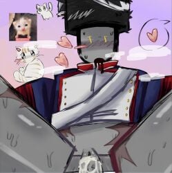 artist_request blocky_body bottomless cum cum_inside cuntboy cuntboy/male cuntboy_penetrated drool drooling grey_body grey_skin guts_&amp;_blackpowder guts_and_blackpowder infected intersex meme_in_the_background penis pussy roblox roblox_game robloxian sapper sex tagme zapper_(guts_and_blackpowder) zombie zombie_boy