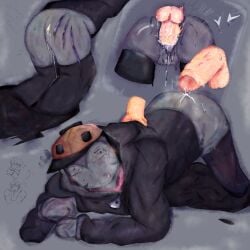 arched_back ass balls builderman builderman_(forsaken) consensual cum cum_in_ass cum_in_pussy cuntboy cuntboy/male disembodied_hand disembodied_penis facial_crest forsaken_(roblox) gay gay_sex glasses grabbing_waist half-dressed head_crest high_socks intersex male_only penis roblox roblox_game robloxian self_upload sex shedletsky shedletsky_(forsaken) slimeyslimer