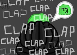 angry angry_expression angry_face ass ass_clap ass_clapping big_ass big_ass_(male) clap clap_(sound_effect) clapping clapping_ass clapping_cheeks gay gay_male green_mica_(marklimarko) huge_ass huge_ass_(male) marklimarko object_shows onomatopoeia twerking twerking_ass