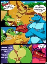 4boys alligator alligatorid anal anal_sex anthro anthro_on_anthro anus areola ass backsack balls beach being_watched bowser closed_eyes clothing comic crocodile crocodilian crossed_arms deep_rimming dialogue diddy_kong_racing digital_media_(artwork) donkey_kong_(series) elfein english_text erection evil_laugh furry furry_male furry_only gay gay_sex genitals group hands_behind_head headgear headgear_only headwear headwear_only hi_res humanoid_genitalia humanoid_penis internal internal_anal jacket jealous koopa kremling krunch_the_kremling kruncha looking_at_another lying male male/male male_rimming_male mario_(series) mostly_nude muscular muscular_anthro muscular_male navel nintendo nipples nude on_back open_mouth oral outside outside_sex page_12 pecs penetration penis plant profanity prostate reptile rimming saliva_on_anus sand scalie sex size_difference smile speech_bubble spread_legs spreading standing tail text tongue tongue_out tongue_penetration topwear towel tree trio yaoi yellow_skin