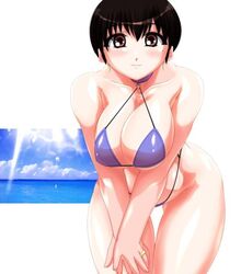 amagasahigasa beauty_mark bikini blush breasts cleavage jewelry ring smile swimsuit