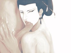 earrings femboy gay geisha jewelry male male_only nihongami oral otoko_geisha pale_skin piercing yaoi