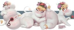 2024 anal anal_beads anal_beads_in_ass anal_sex anklet anthro ass blonde_hair blush body_blush bubble_butt butt_squish closed_eyes female finger_fuck fingering flower flower_crown genitals glistening glistening_butt hair hand_on_butt head_on_butt hi_res holding_flower holding_object holding_rose jewelry lying mindofor multiple_poses object_in_ass on_front open_mouth orange_eyes penetration pink_vulva plant pose rear_view rose_(flower) selfcest sex_toy sex_toy_in_ass sex_toy_insertion simple_background snork_(moomin) snorkmaiden solo square_crossover squish tail the_moomins thick_thighs vaginal_penetration vulva watermark white_body