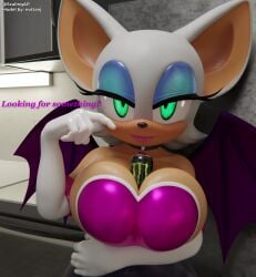 1girls 3d 3d_model animated anthro big_breasts blender bouncing_breasts breasts cleavage clothed clothing dialogue energy_drink female furry green_eyes huge_breasts looking_at_viewer loop mobian mobian_(species) mobian_bat monster_energy nottanj rouge_the_bat rouge_the_bat_(nottanj) scalingap sega solo sonic_(series) sonic_adventure_2 sonic_the_hedgehog_(series) sound tagme teasing teasing_viewer text video viewer_pov