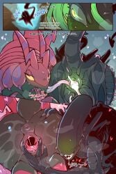 2:3 2d alien alien_(franchise) anus arthropod ass big_butt blush bodily_fluids butt_grab cold-blooded-twilight cum dialogue exoskeleton eyeless female feral friendship_is_magic genital_fluids genitals group hand_on_butt hasbro heart_symbol hi_res huge_butt leaking_cum my_little_pony nintendo no_nut_november open_mouth pokemon pokemon_(species) presenting presenting_pussy pussy quadruped queen_chrysalis_(mlp) scolipede sharp_teeth smile spread_pussy spread_vulva spreading spreading_pussy sweat tail teeth text thick_thighs twilight_sparkle_(mlp) vulva xenomorph xenomorph_tail