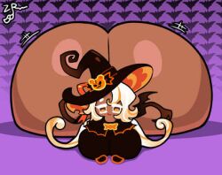 1girls artist_name artist_signature big_ass big_butt big_thighs black_clothing bubble_ass bubble_butt clothed clothing cookie_run cookie_run_kingdom female female_only gloves hyper hyper_ass hyper_butt jiggle jiggling jiggling_ass jiggling_butt latte_cookie_(cookie_run) long_hair lowres purple_background solo solo_female solo_focus tagme tagme_(artist) thick_thighs thighs very_long_hair white_hair witch_hat