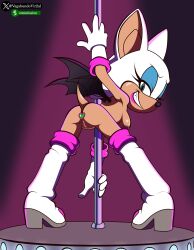 2020s 2025 absurd_res anal anthro anus ass bat bent_over boots breasts buttplug clothing dancing female footwear gloves handwear handwear_and_footwear_only hi_res high_heeled_boots high_heels looking_at_viewer mammal naked_footwear nipples nude plug_(sex_toy) pole pole_dancing presenting presenting_hindquarters rouge_the_bat sega sex_toy shoes smile solo sonic_(series) sonic_the_hedgehog_(series) tail vagabundovir2al_(art) wings