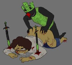 1x1x1x1_(forsaken) 2boys blood blood_on_face crying finnickytro forsaken_(roblox) gore male_only noncon nonconsensual rape roblox roblox_game robloxian scratch_marks scratches scratching self_upload shaking shedletsky shedletsky_(forsaken) stabbed sword tagme wounded