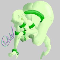 1girls areolae ass ben_10 big_ass big_breasts breasts chain chain_leash chained chains chaquetrix collar female ghost ghost_girl ghostfreak green_eyes leash naked nipples nude omnitrix solo thick thick_ass thick_thighs usha_ao_oni
