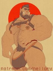 2025 arm_hair balls barely_contained barely_contained_penis beard biceps black_clothing black_hair black_harness black_jockstrap black_underwear body_hair clothing dark-skinned_male dark_skin deltoids ear_piercing ear_ring facial_hair facial_piercing forearm_muscles genitals hair hairy_legs happy_trail harness hi_res humanoid humanoid_pointy_ears jockstrap looking_at_viewer male male_only mr_nellory musclegut muscular muscular_humanoid muscular_male nipple_piercing nipple_ring nipples nose_piercing nose_ring orc orc_male pecs penis piercing pointy_ears pubes red_circle ring_piercing saturated_colors septum_piercing septum_ring solo solo_male text tusks underbite underwear url vein veiny_muscles veiny_peni