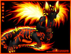 1boy berial claws demon devil_may_cry erection ferkahhan fire flames glow glowing heat hell horns lava magma male male_only orange penis red solo spikes spines volcanic_creature yellow