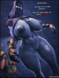 1boy 1girls 3d 3d_(artwork) android android_girl big_breasts bigger_female breasts female female_focus female_only huge_boobs huge_breasts human human_male larger_female looking_at_another male maxsterbrge robot robot_girl robot_humanoid